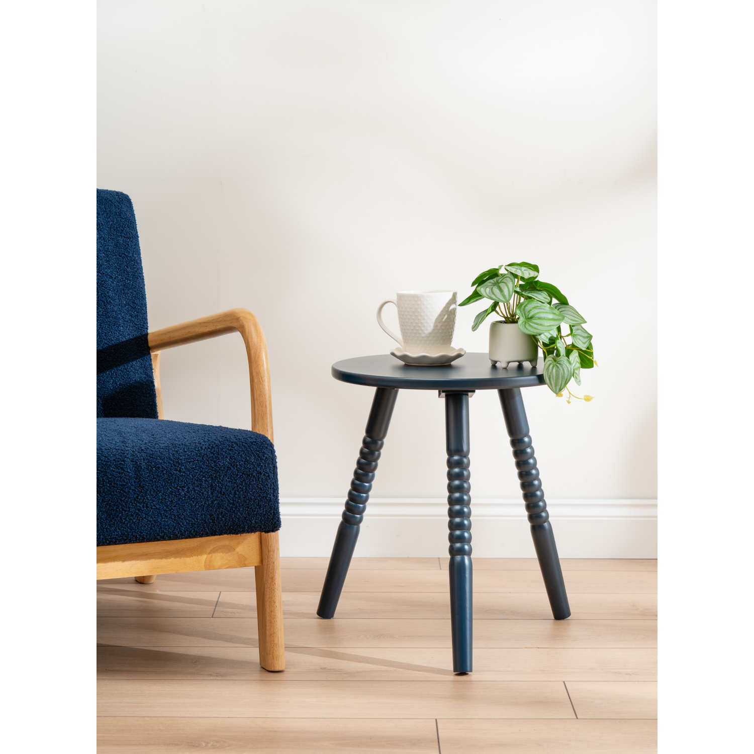 George Blue Round Side Table