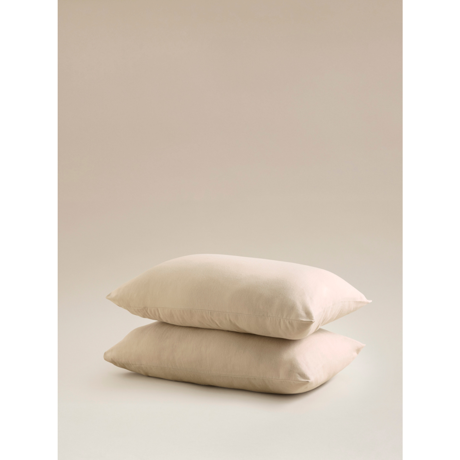 George Natural Brushed Cotton Plain Pillowcase Pair