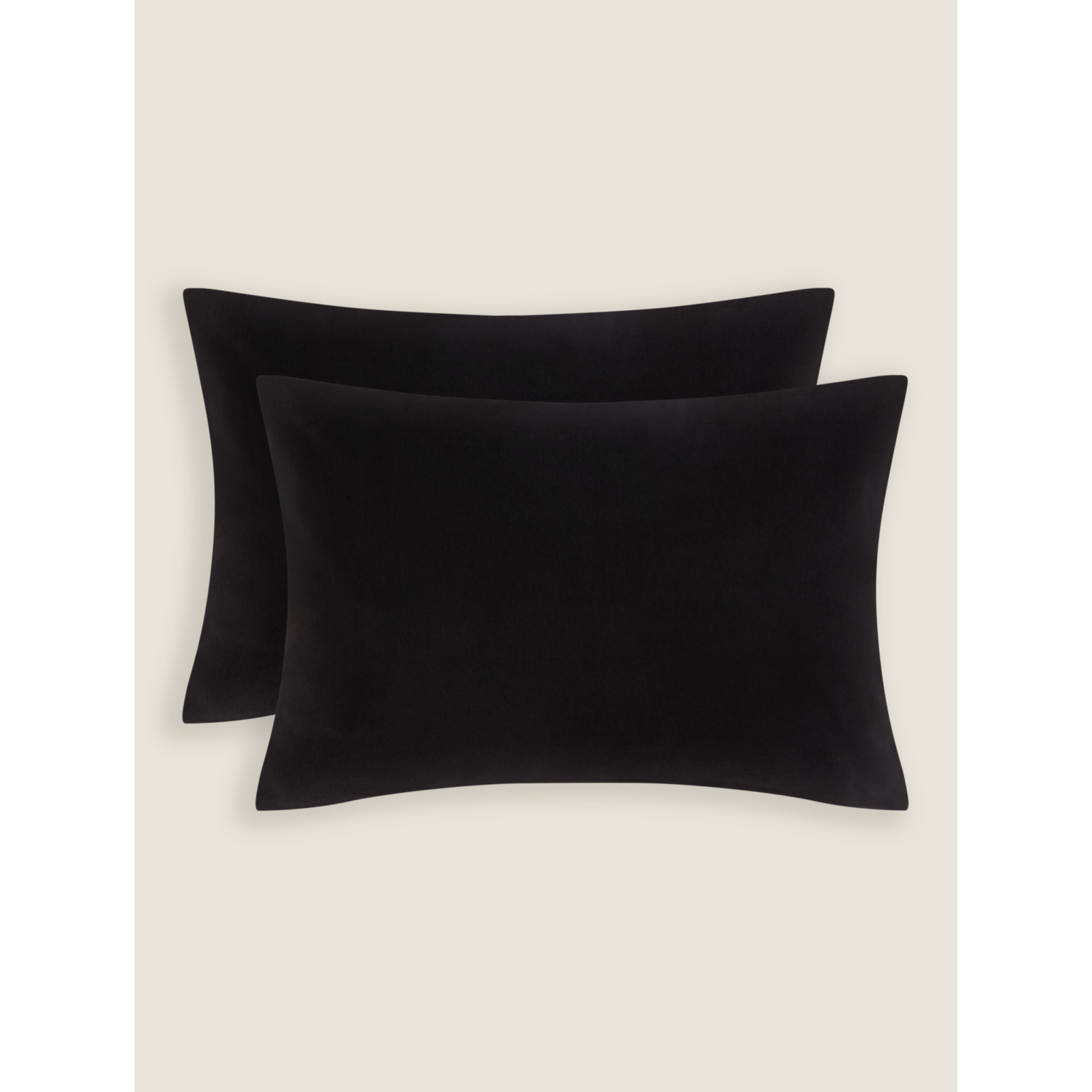 George Black Brushed Cotton Plain Pillowcase Pair
