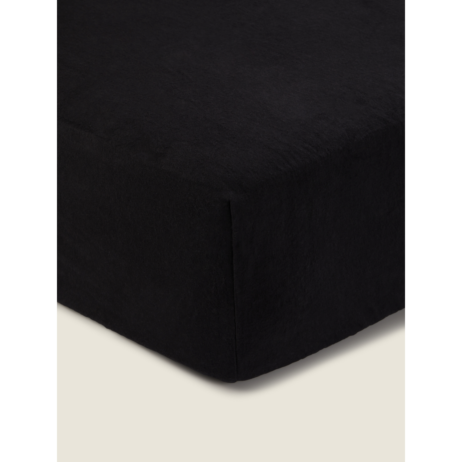 George Black Brushed Cotton Plain Fitted Sheet