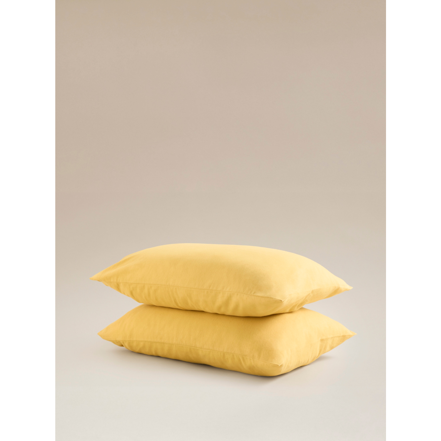 George Ochre Brushed Cotton Plain Pillowcase Pair