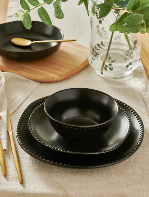 Stacey Solomon Black Beaded Dinner Set 12 piece Home George at