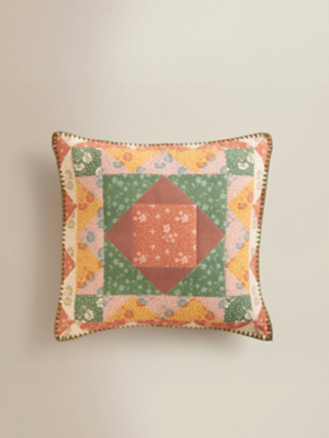 Floral Patchwork Quilted Cushion | Home | George at ASDA