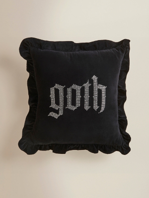 Black Gothic Velvet Cushion | Home | George at ASDA