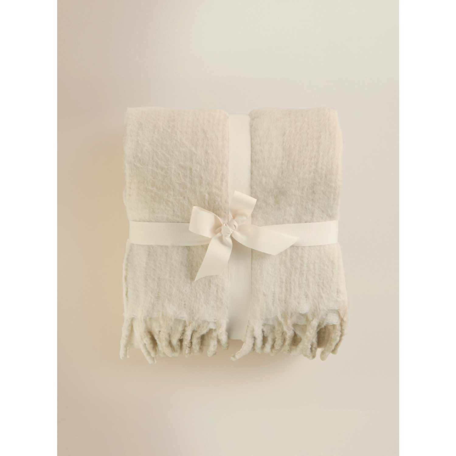George Natural Brushed Check Throw - 120Cm X 150Cm