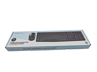 Asda Tech Black Wireless Desk Keyboard & Mouse Set | Electricals ...