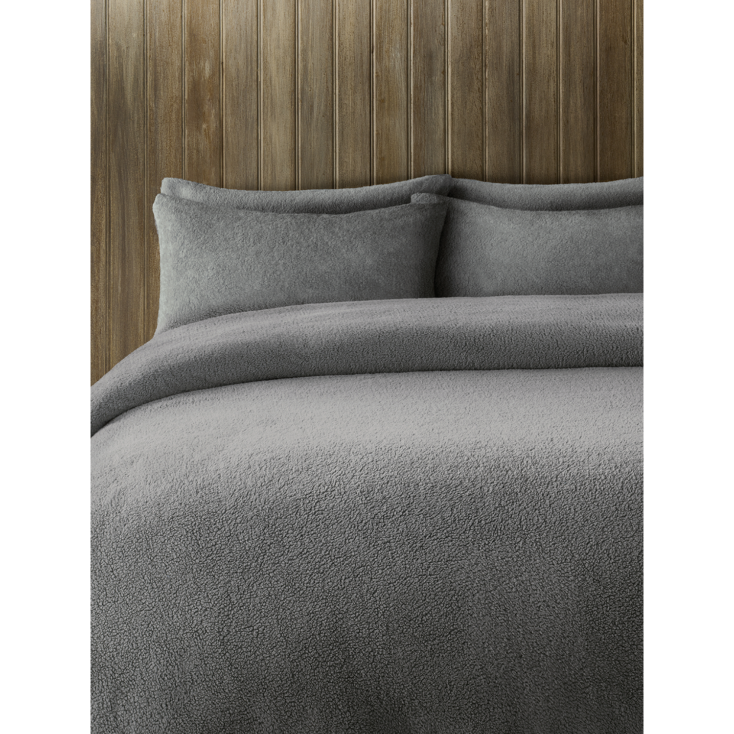 George Grey Plain Teddy Reversible Duvet Set