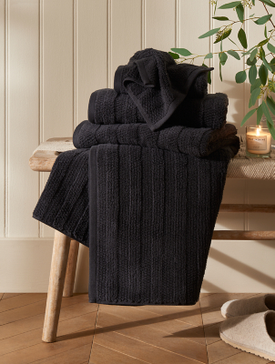 Stacey Solomon Black Textured Towel Range