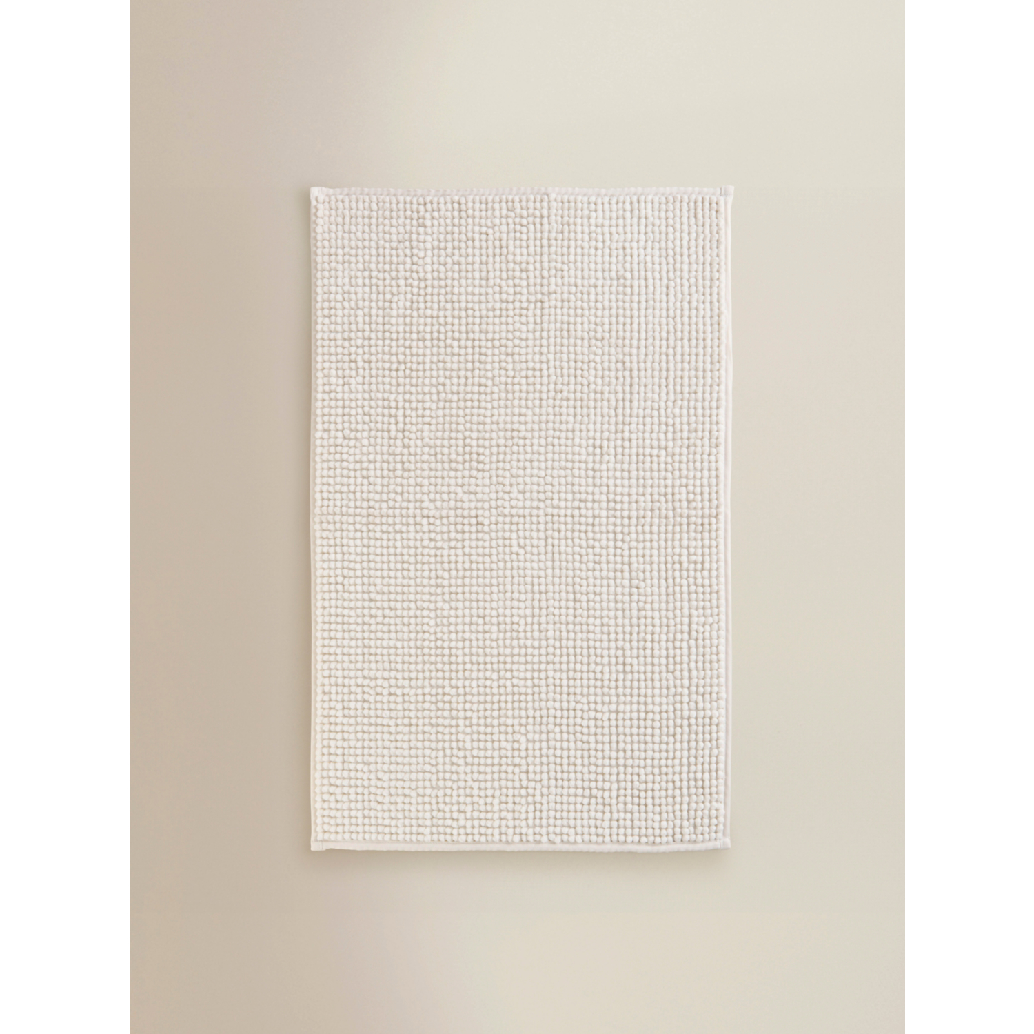 George Cream Beige Solid Chenille Bath Mat