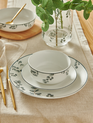 Stacey Solomon White Eucalyptus Dinner Set 12 Piece Home