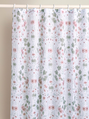 Leaves & Flowers Shower Curtain Home at ASDA