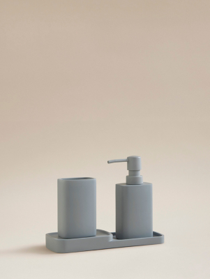 Grey 3-Piece Bathroom Accessory Set | Home | George at ASDA