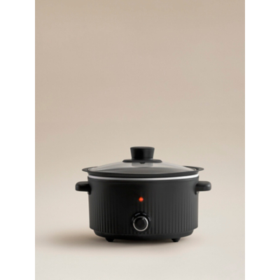 George Black Textured 3L Slow Cooker - Black