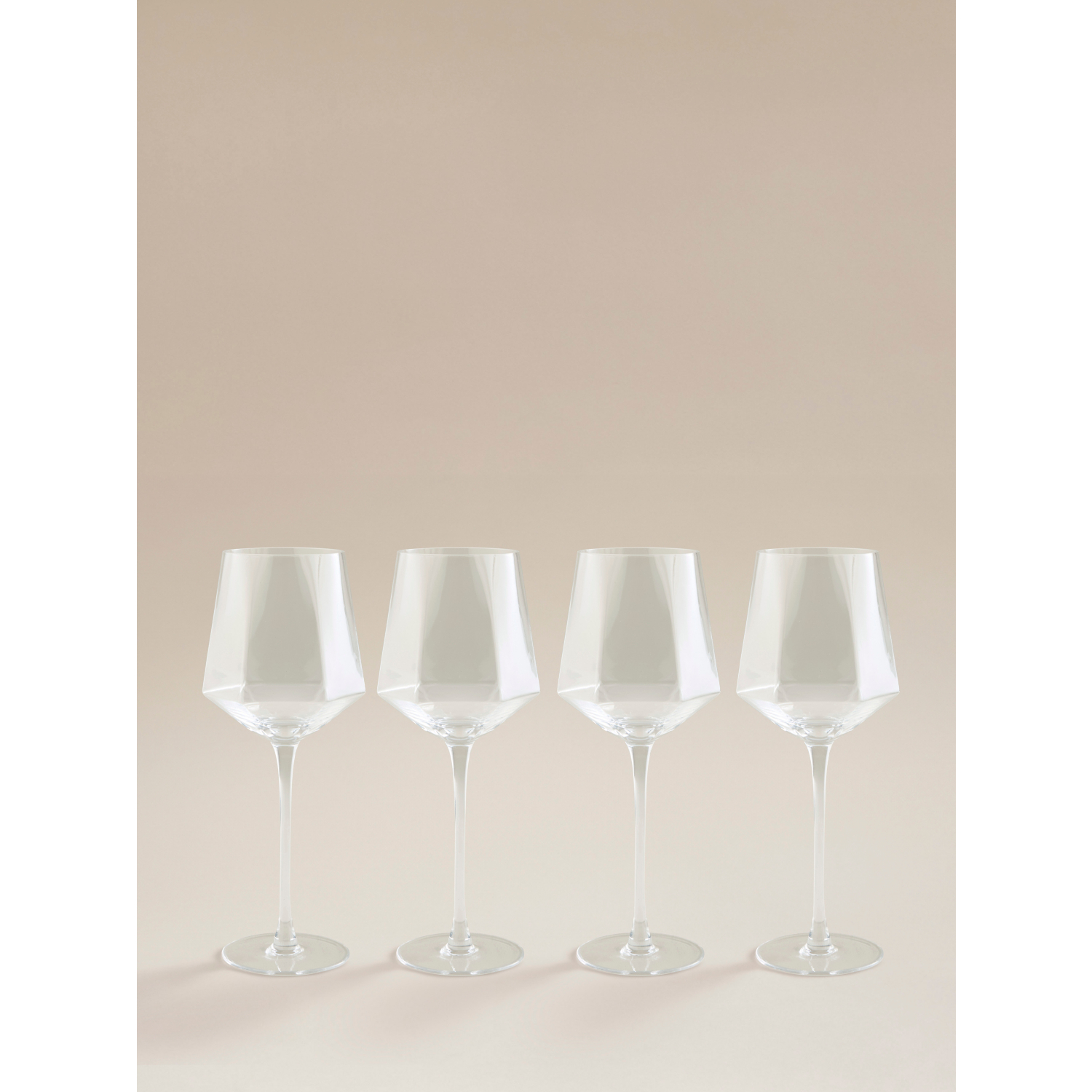 George Clear Hexagonal Wine Glass - Set Of 4