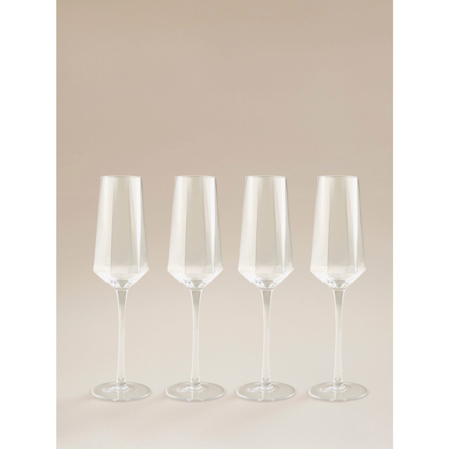 George Clear Hexagonal Champagne Flute - Set Of 4