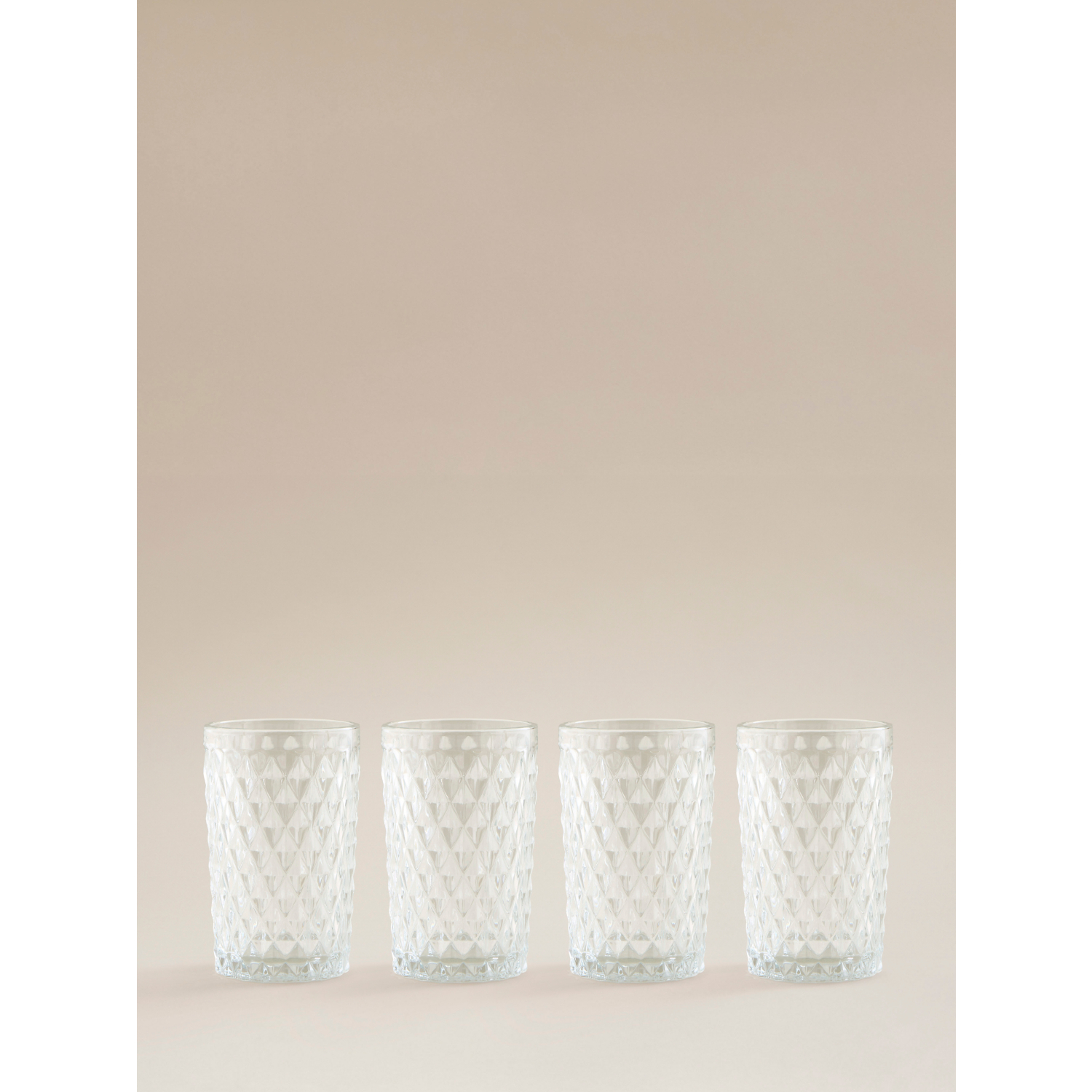 George Clear Diamond Glass Tumbler - Set Of 4