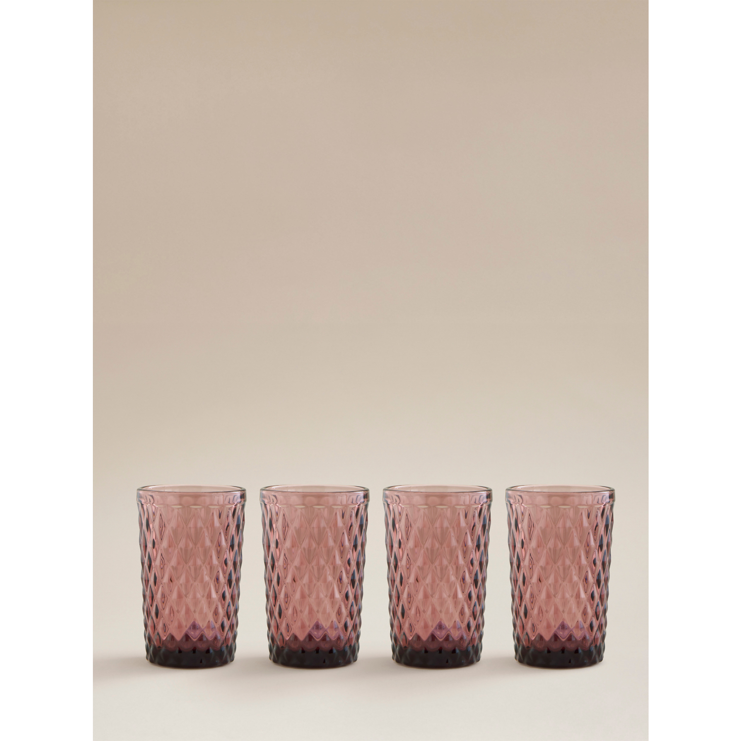 George Purple Diamond Glass Tumbler - Set Of 4