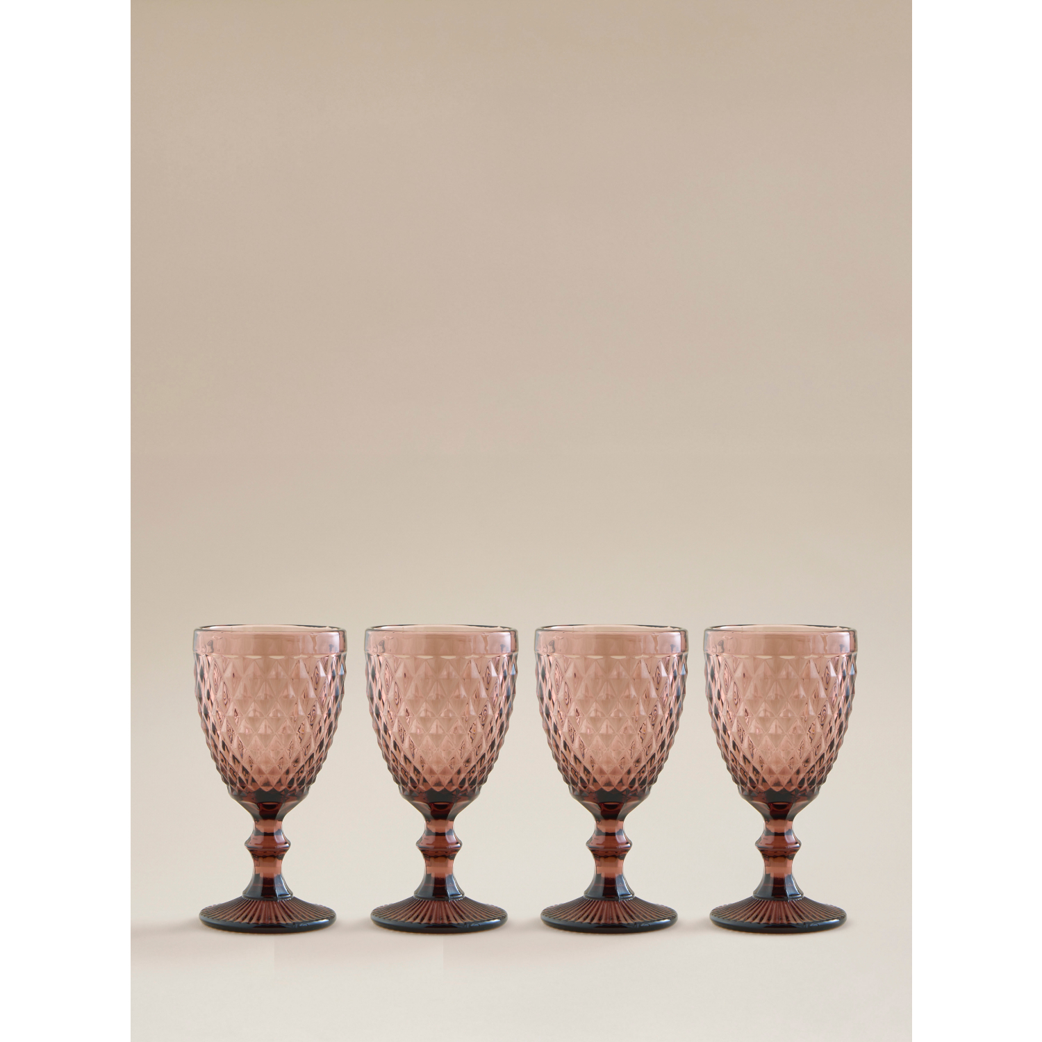 George Purple Diamond Wine Glass - Set Of 4