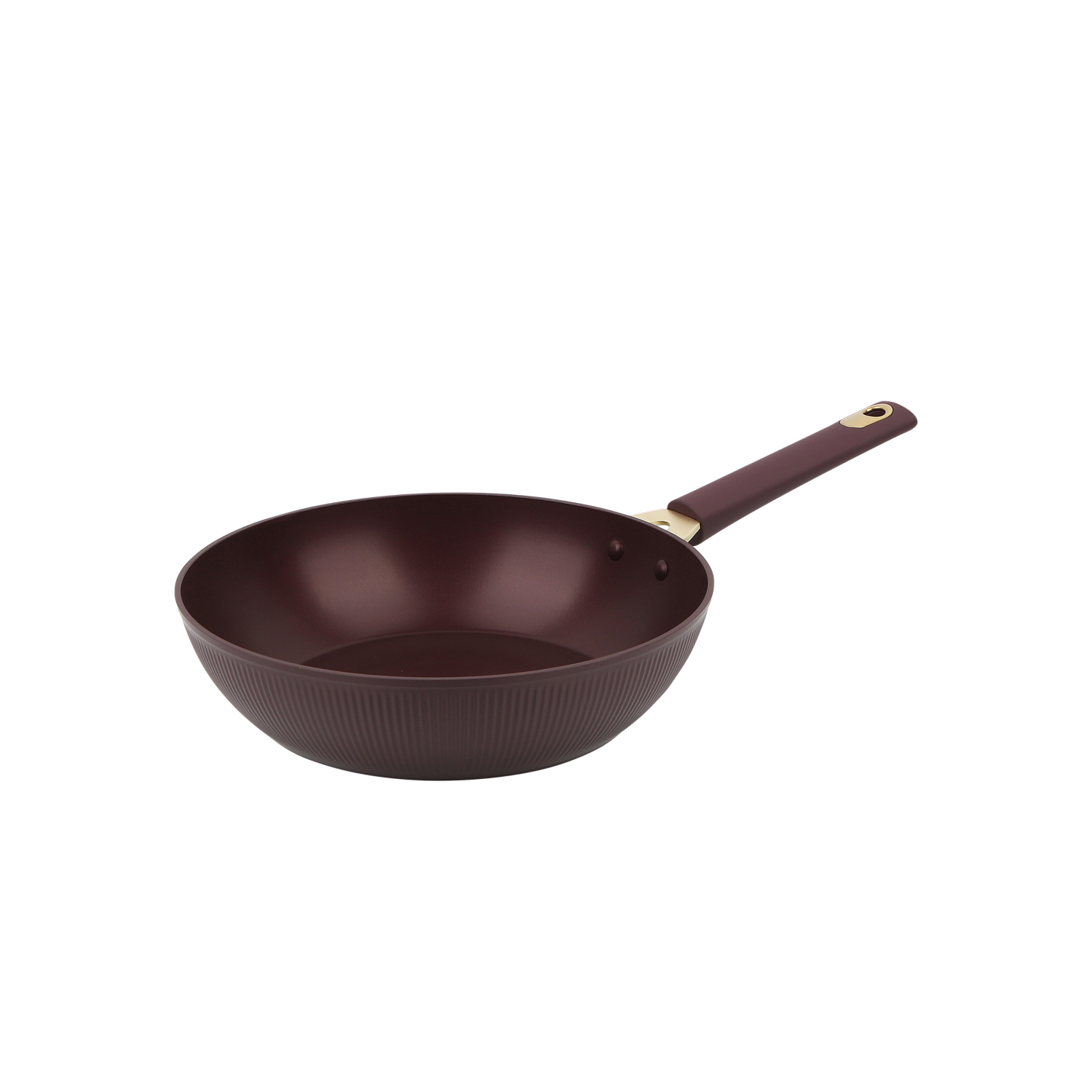 George Barbican Aubergine Coloured Non-Stick Wok - 28Cm