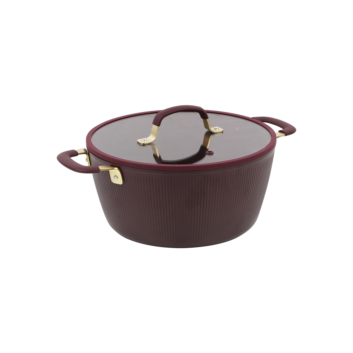 George Barbican Aubergine Coloured Non-Stick Stock Pot With Lid - 28Cm