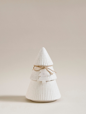 6 PCS White Christmas Scented Candle Set - Handmade Origami Christmas Tree Shape Soy Wax Candles For Xmas Gifts, Holiday Home Decor