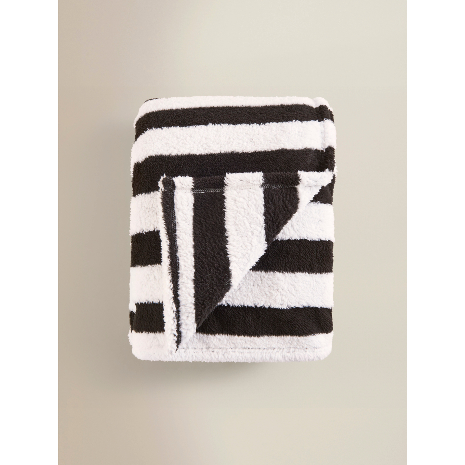 George Black & White Super-Soft Striped Blanket - 200Cm X 220Cm