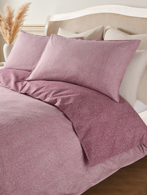 Stacey Solomon Wine Herringbone Brushed Cotton Duvet Set