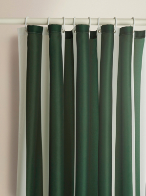 Green & White Striped Shower Curtain Home at ASDA