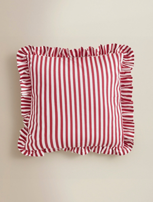 Red Striped Ruffle Trim Cushion | Home | George at ASDA