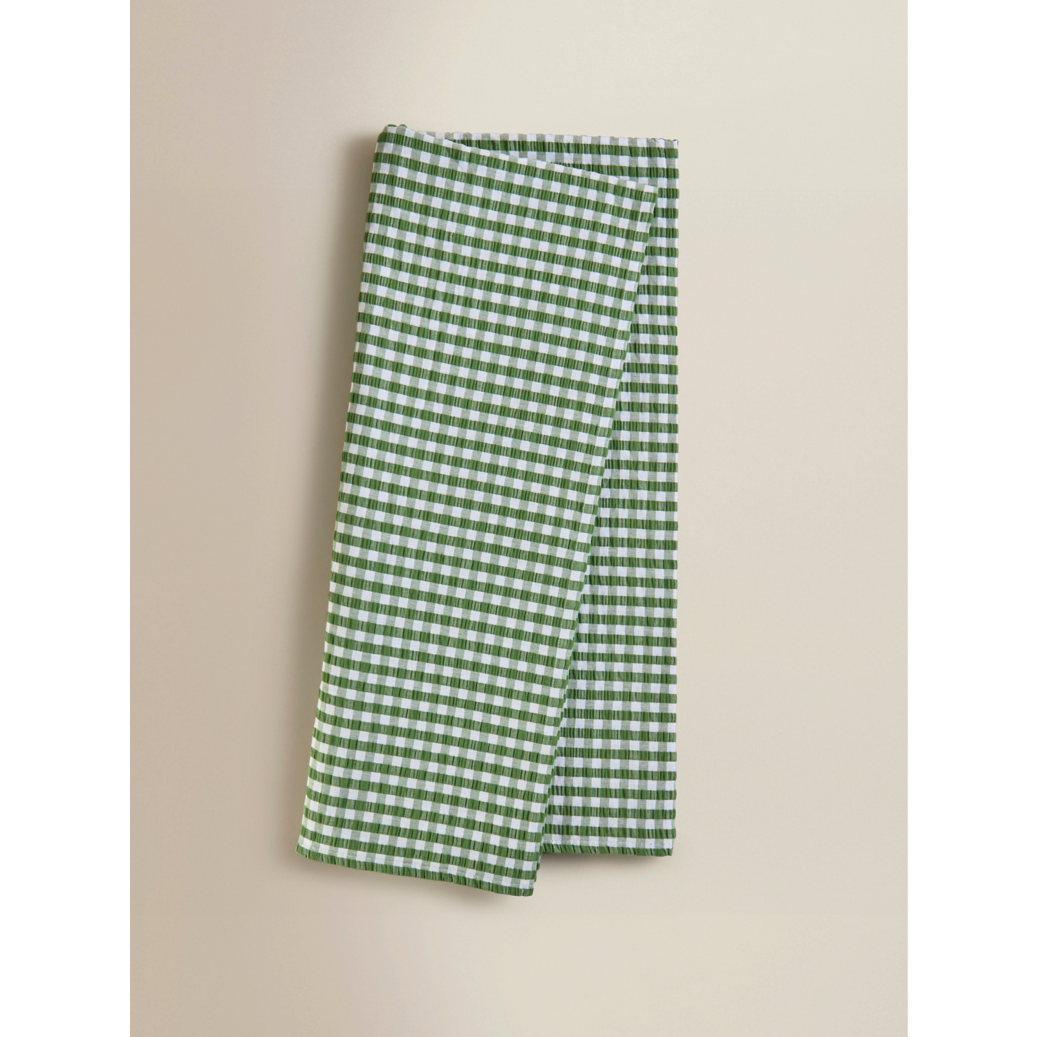 George Green & White Gingham Seersucker Tablecloth