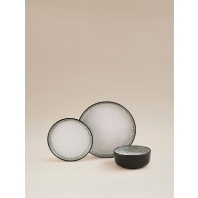 George Black Reactive Glaze Dinner Set 12 Piece - Black