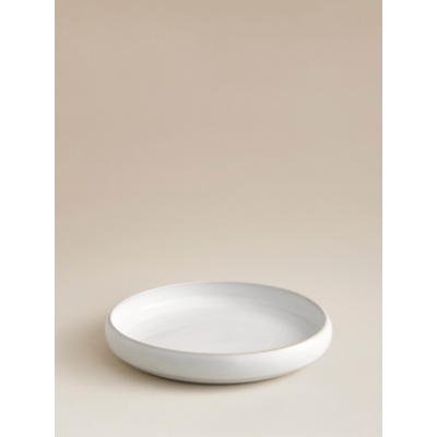 George White Reactive Glaze Dinner Plate - White