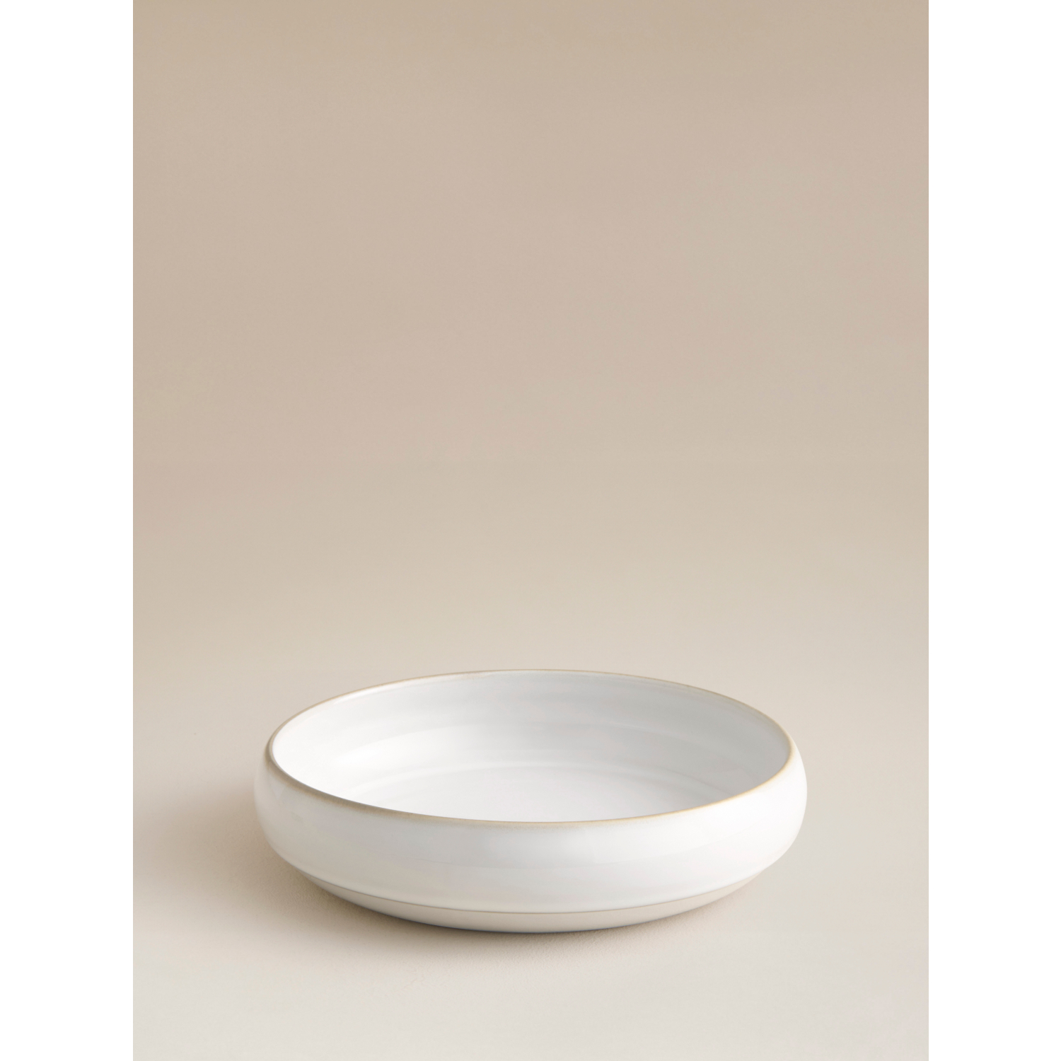 George White Reactive Glaze Pasta Bowl