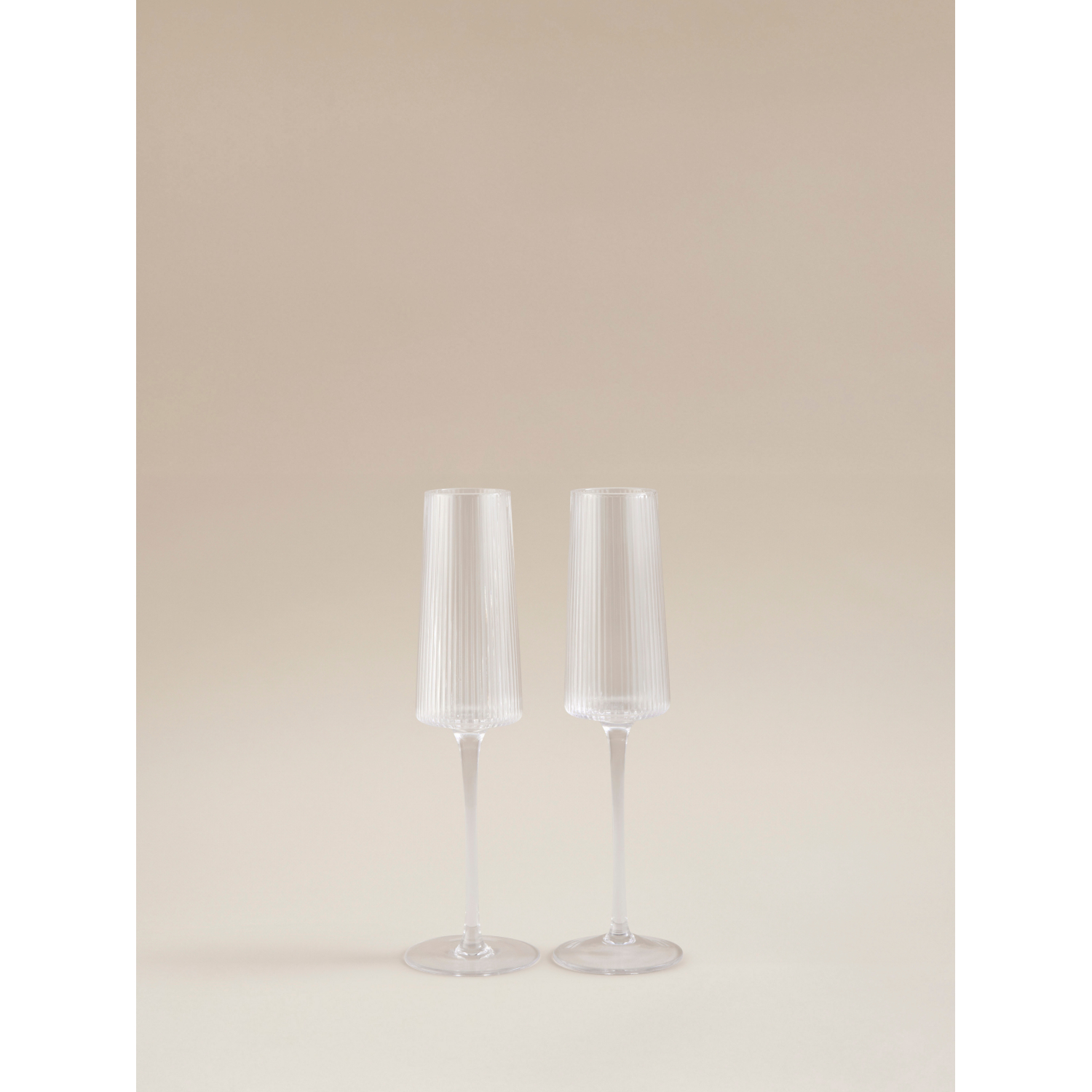 George Clear Ribbed Champagne Flute Glass