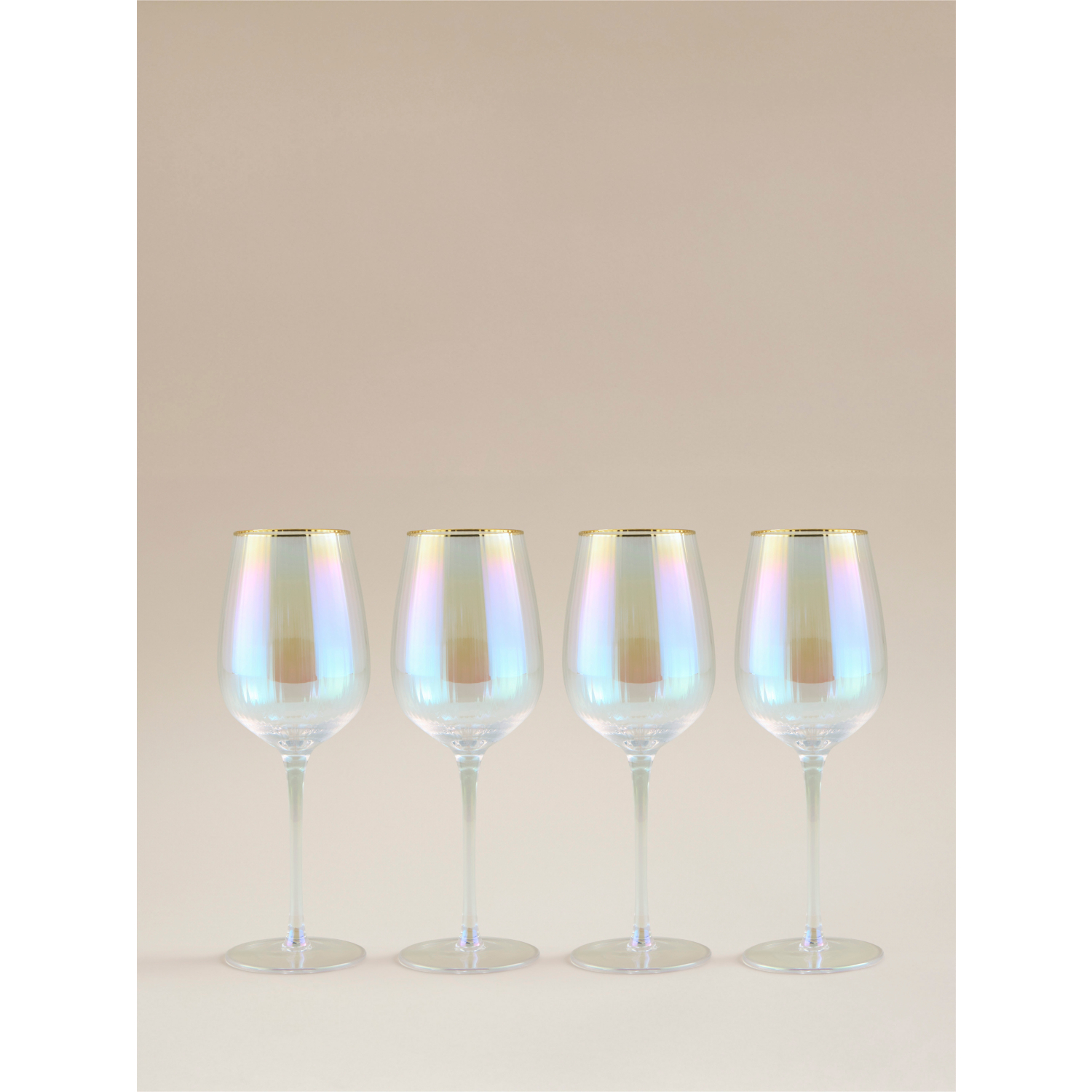 George Iridescent Ribbed Wine Glass - Set Of 4