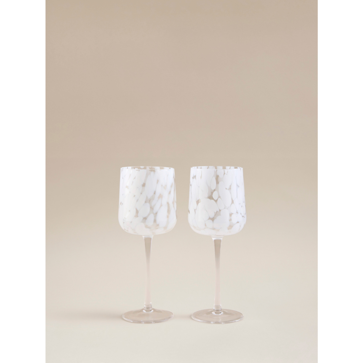 George White Confetti Wine Glass - Set Of 2