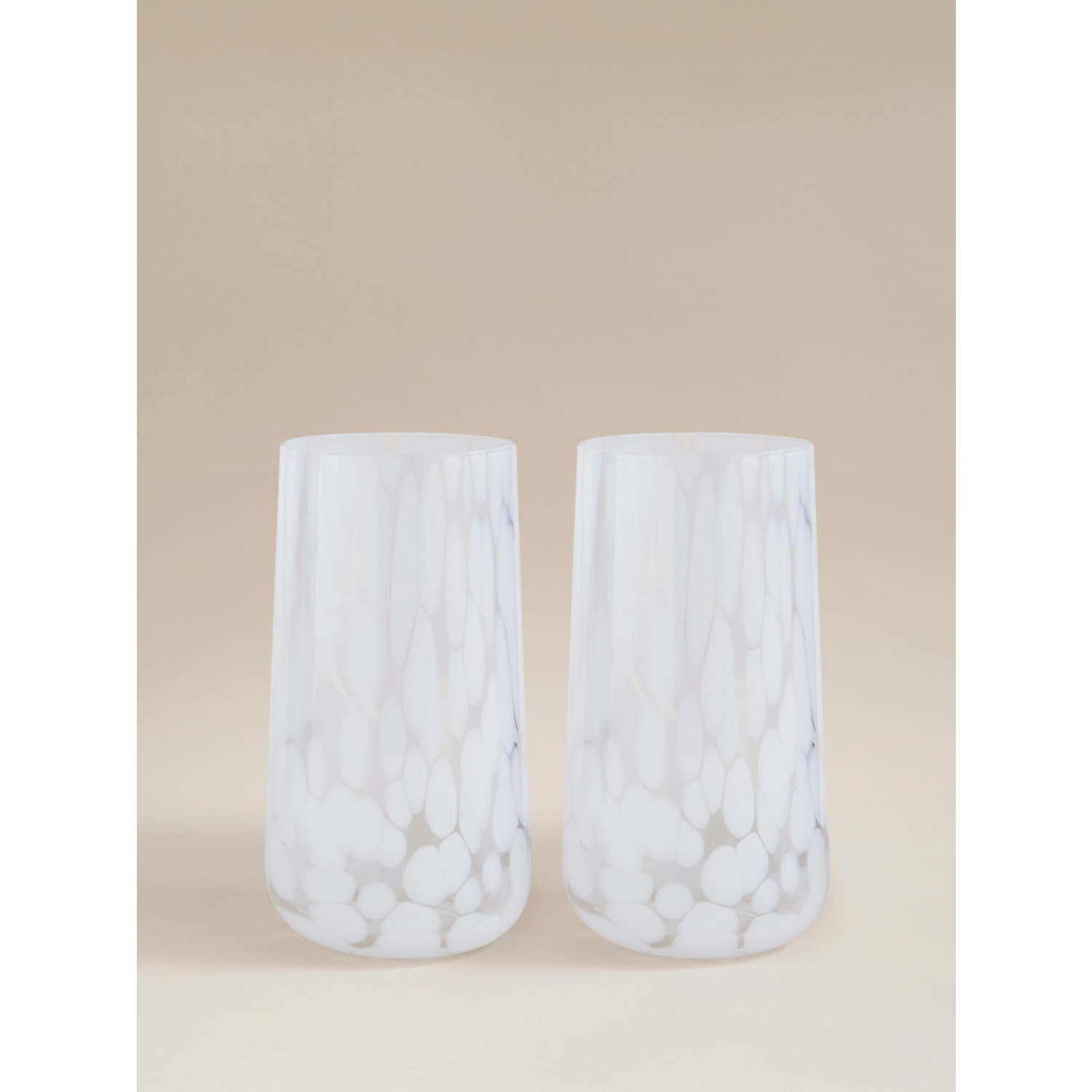 George White Confetti Hiball Glasses - Set Of 2