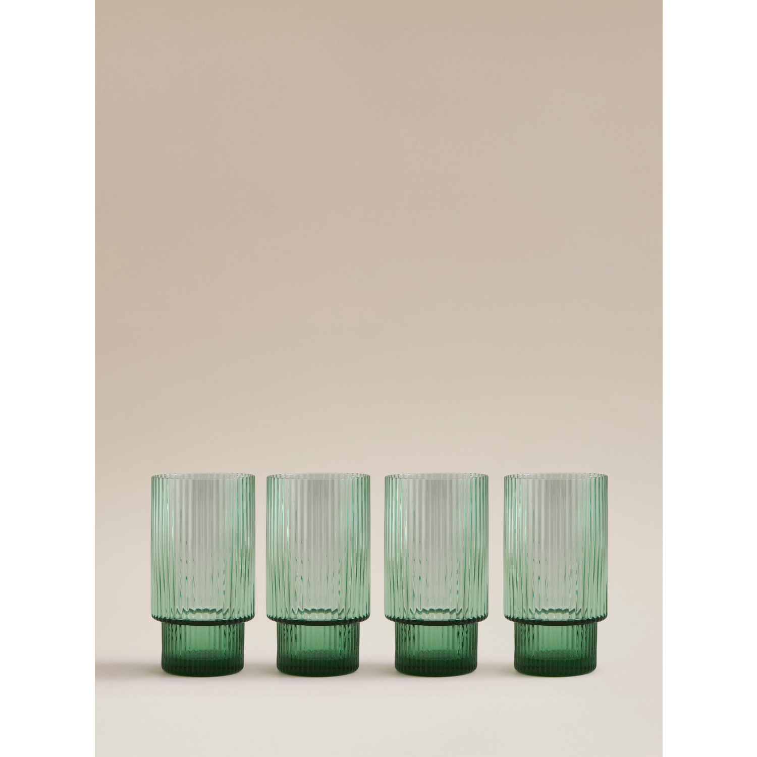 George Green Stacking Ribbed Hiball Glass - Set Of 4