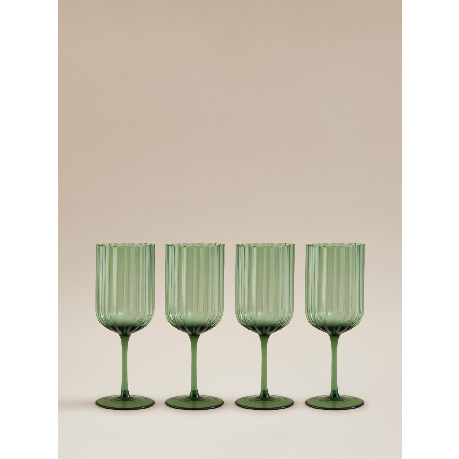 George Green Scallop Wine Glass - Set Of 4
