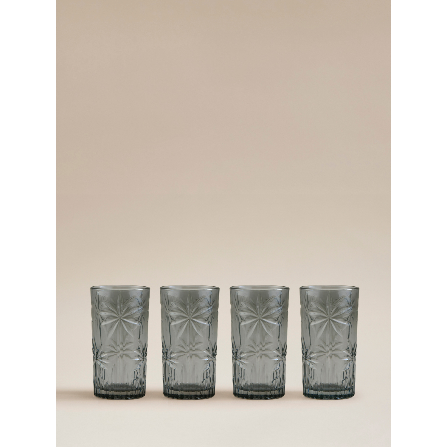 George Grey Palm Hiball Glass - Set Of 4