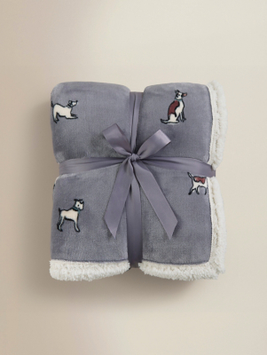 Grey Dog Sherpa Throw Home George at ASDA - Main Image