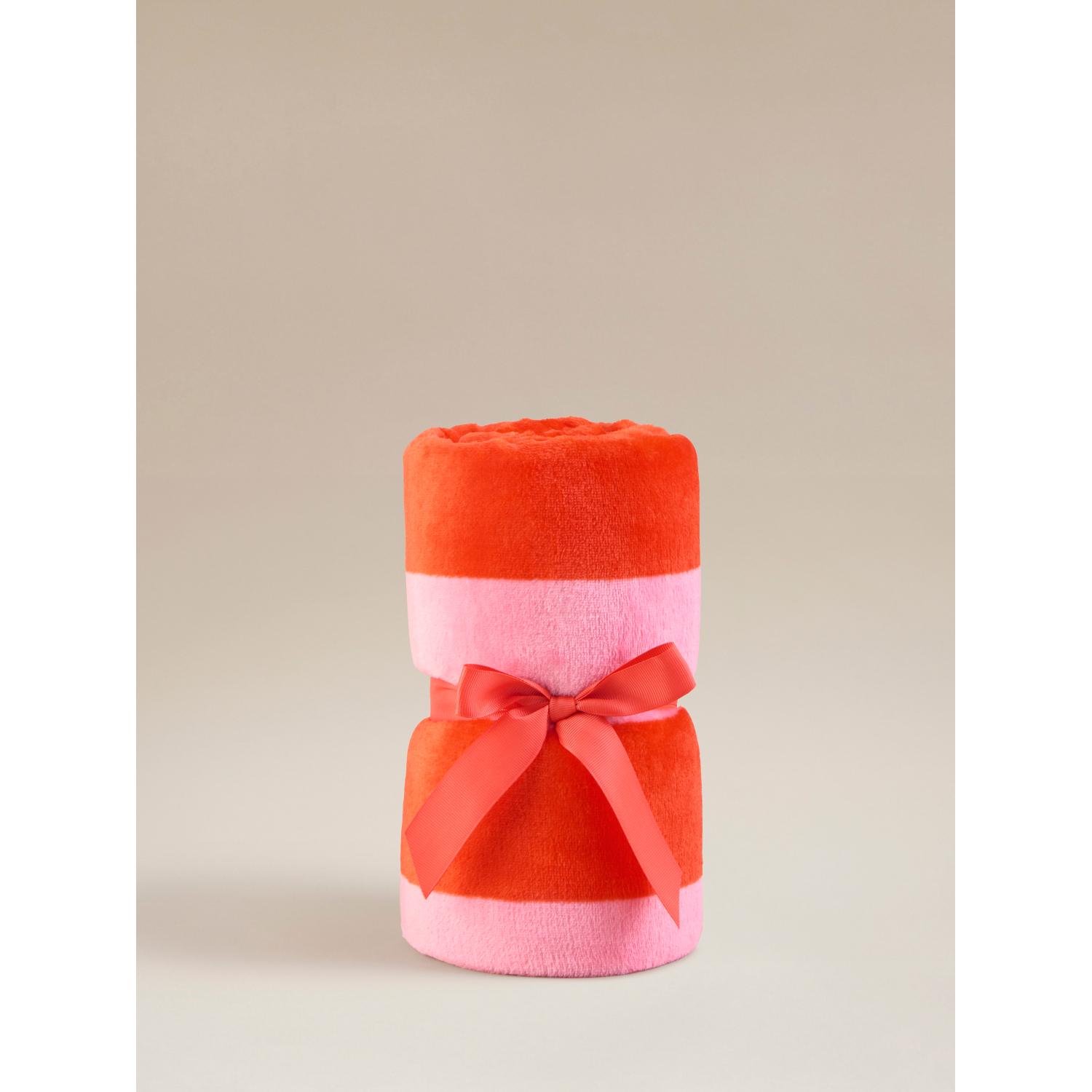 George Red & Pink Stripe Supersoft Throw - 150Cm X 120Cm