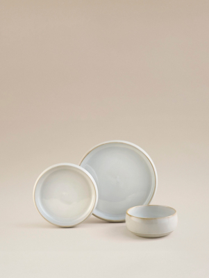 White Reactive Glaze Dinner Set 12 Piece Home George at ASDA