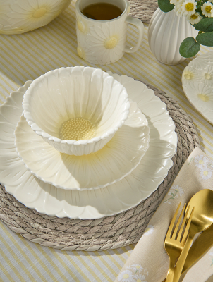 12 Piece Yellow Dinner Set Asda Buy Palm 12-Piece Porcelain Dinner