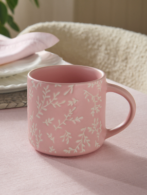 Stacey Solomon Pink White Vine Mug Home George at ASDA