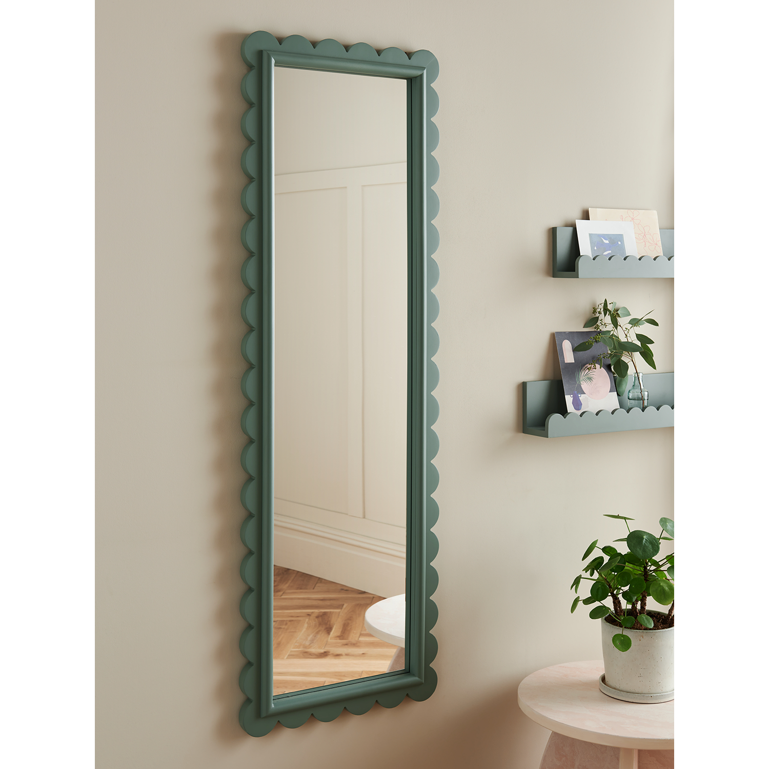 George Green Scalloped Edge Full Length Mirror
