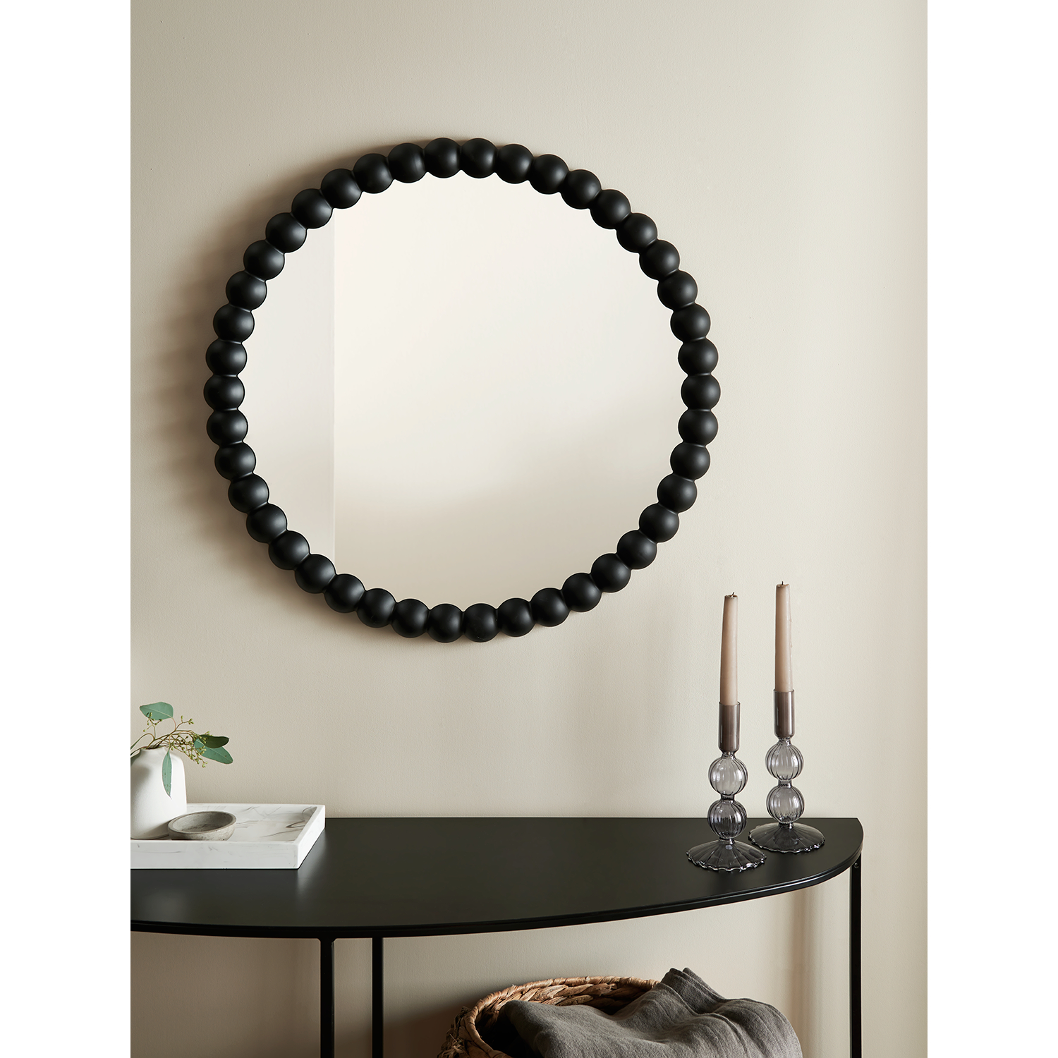 George Black Round Bobbin Edge Mirror