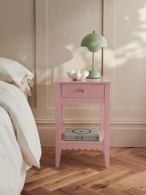 Pink Scalloped Bedside Table