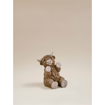 George Unisex Brown Highland Cow Phone Holder Size 12