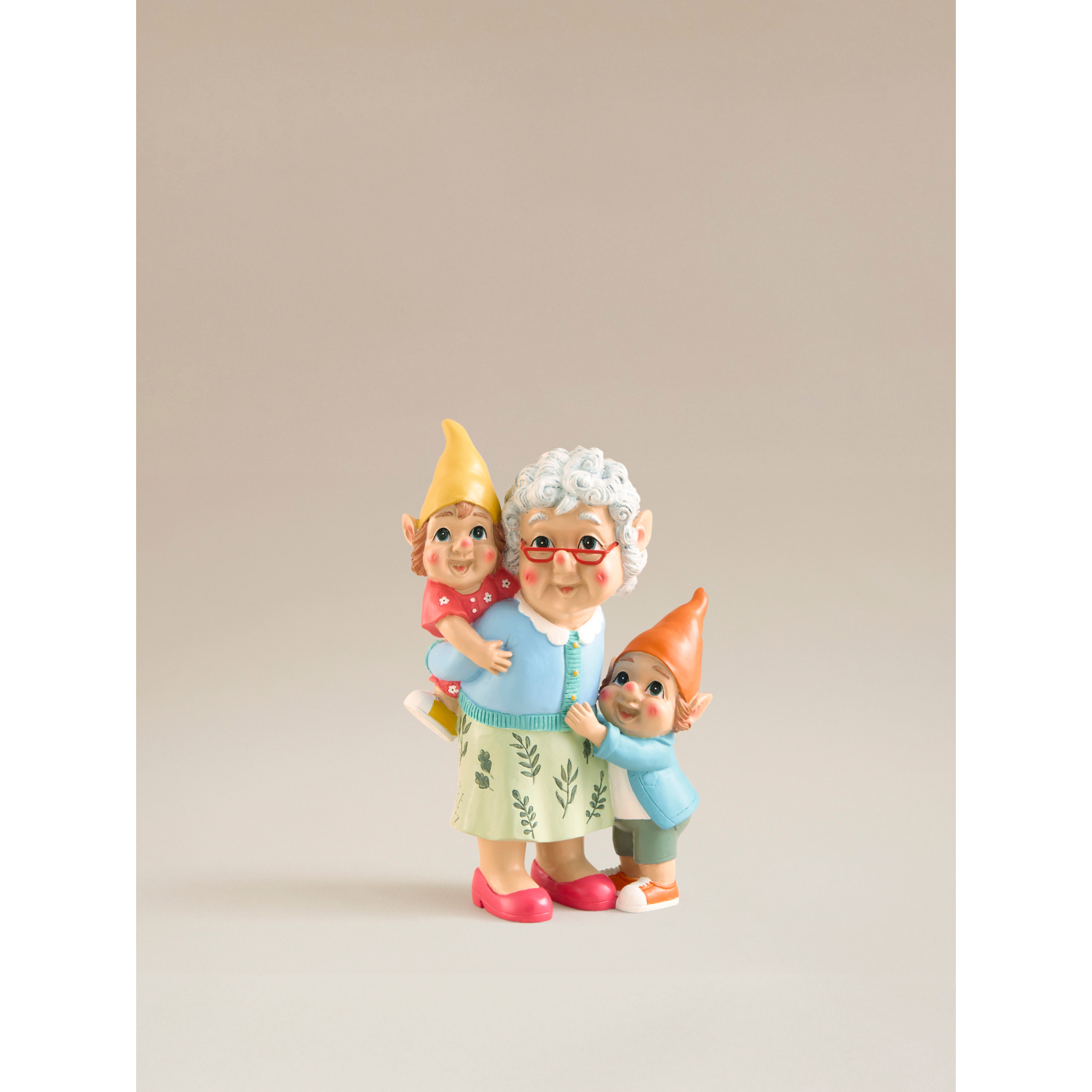 George Multi Grandma & Two Children Gnome Garden Ornament